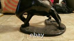 Black Panther Statue Figurine on base 12x7x7 Vintage Art Deco Style big cat 12