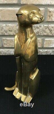 Brass 12 TALL Sample Piece Art Deco Style Cat Sculpture Cat Figurine