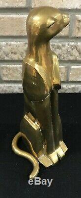 Brass 12 TALL Sample Piece Art Deco Style Cat Sculpture Cat Figurine