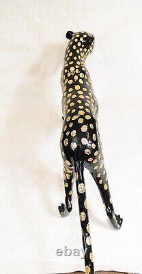 Bronze Black Panther Statue Art Deco Cat