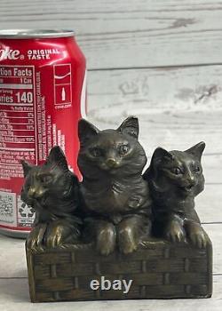 Bronze Sculpture Cat Gato Chat Figure In Bronze Art Deco Style Figurine