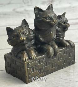Bronze Sculpture Cat Gato Chat Figure In Bronze Art Deco Style Figurine Art Nr