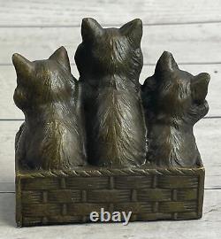 Bronze Sculpture Cat Gato Chat Figure In Bronze Art Deco Style Figurine Art Nr