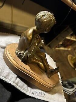 Bronze Sculpture Signed Joan Andrew Can We Keep Him 7