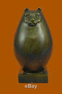 Bronze Sculpture by Botero Cat Feline Pet Animal Art Deco Statue Figurine Gift