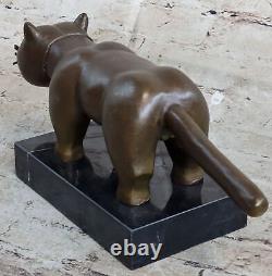 Bronze Sculpture by Botero Cat Gato Feline Pet Animal Art Deco Statue Figure NR