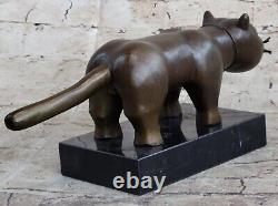 Bronze Sculpture by Botero Cat Gato Feline Pet Animal Art Deco Statue Figurine