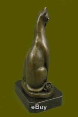 Bronze Sculpture by Milo Cat Gato Feline Pet Animal Art Deco Statue Figurine