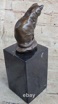 Bronze Sculpture by Milo Cat Gato Feline Pet Animal Art Deco Statue Figurine