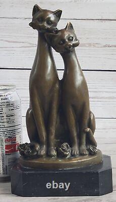 Bronze Sculpture by Milo Cat Gato Feline Pet Animal Art Deco Statue Figurine Art