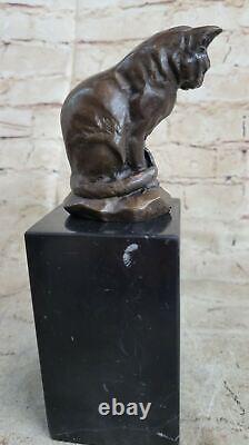 Bronze Sculpture by Milo Cat Gato Feline Pet Animal Art Deco Statue Figurine Art