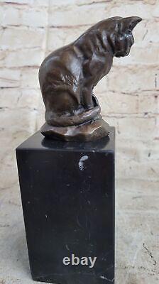 Bronze Sculpture by Milo Cat Gato Feline Pet Animal Art Deco Statue Sale NR