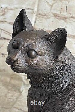 Bronze Statue Cat Feline Kitten Sculpture Lover Collector Gift Art Deco Decor 2