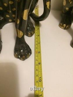 Bronze or Brass CAT Cheetahs Art Deco Wildcat Sculpture Cheetha Statues 16