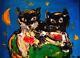 Cats Duo. By Mark Kazav Abstract Modern Canvas Original Oil Painting Buoig0