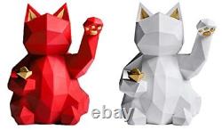 CFT TIME Lucky Cat Figurine Stylish Cute Scandinavian Mini Gold Luck Inviting