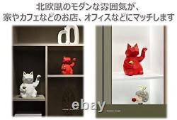 CFT TIME Lucky Cat Figurine Stylish Cute Scandinavian Mini Gold Luck Inviting
