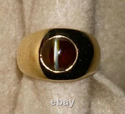 CHRYSOBERYL CATS EYE RING 14K Gold, J. E. Caldwell & Co, Vintage 1930 (RR1-H)