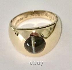 CHRYSOBERYL CATS EYE RING 14K Gold, J. E. Caldwell & Co, Vintage 1930 (RR1-H)