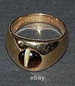 CHRYSOBERYL CATS EYE RING 14K Gold, J. E. Caldwell & Co, Vintage 1930 (RR1-H)