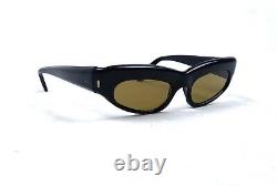 CUTE 50s SUNGLASSES VINTAGE CAT-EYES BROWN LENS GOLD LOGO ITALY MADE