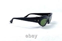 CUTE 50s SUNGLASSES VINTAGE CAT-EYES GREEN LENS GOLD LOGO ITALY MADE