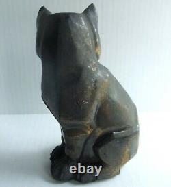 C. M. W. Cubist Cast Metal Cat Form Bookend Statue Antique Vtg 1929 Art Deco Style