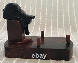 Carved French Art Deco Cat and Mouse Tray Holder