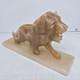 Carved Marbled Yellow Onyx Lion Big Cat Statue With Base 2lb 8x2x4 Read
