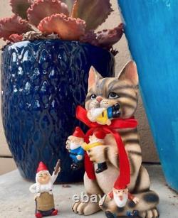 Cat Catching Elf Statue Cat Figurine Cat With Elf Figurine For Home Decoration