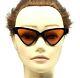 Cat Eye Sunglasses Vintage France 1950's Black Frame Art Deco Medium Ladies Nos