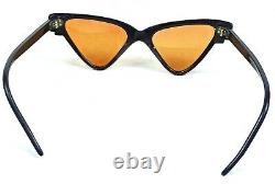 Cat Eye Sunglasses Vintage France 1950's Black Frame Art Deco Medium Ladies Nos