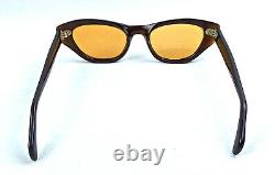 Cat Eye Sunglasses Vintage France 1950's Brown Stylish Cute Rare Art Deco Nos