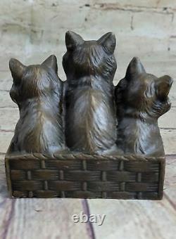 Cat Family Art Deco statue sculpture bronze figurines gifts décor Artwork