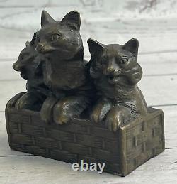 Cat Family Art Deco statue sculpture bronze figurines gifts décor Hot Cast Sale