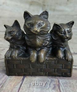 Cat Family Bronze Sculpture Statue Figure Figurine Art Deco Statue Hot Cast