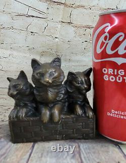 Cat Family Bronze Sculpture Statue Figure Figurine Art Deco Statue Hot Cast