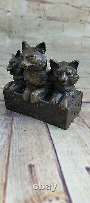 Cat Family Bronze Sculpture Statue Figure Figurine Art Deco Statue Hot Cast