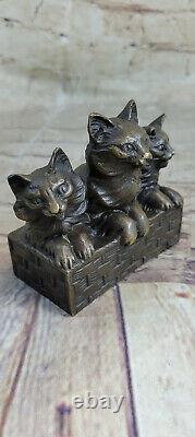 Cat Family Bronze Sculpture Statue Figure Figurine Art Deco Statue Hot Cast