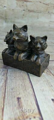 Cat Family Bronze Sculpture Statue Figure Figurine Art Deco Statue Hot Cast Sale