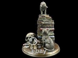 Cat On Books VERONESE Figurine Extremely Realistic Hand Painted Great For A Gift