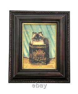 Cat Print Private Collection Bombay Company Vintage Framed Adorable Art Decor