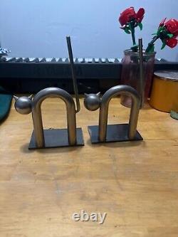 Cat Steel sculpture bookends Chase Antiques