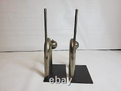 Cat Steel sculpture bookends Chase Antiques