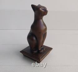 Cat Wooden Finial for Staircase Newel Post Cat Finial Bedpost Cat Statue Of Wood