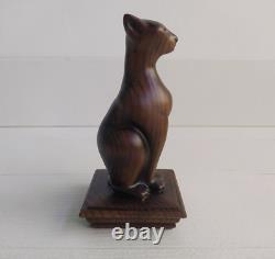 Cat Wooden Finial for Staircase Newel Post Cat Finial Bedpost Cat Statue Of Wood