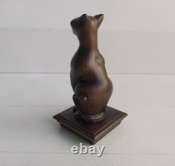 Cat Wooden Finial for Staircase Newel Post Cat Finial Bedpost Cat Statue Of Wood