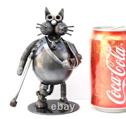 Cat get well gift, Cat scrap metal sculpture, cool gifts for him, Christmas gift