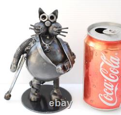 Cat get well gift, Cat scrap metal sculpture, cool gifts for him, Christmas gift