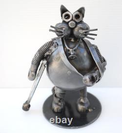 Cat get well gift, Cat scrap metal sculpture, cool gifts for him, Christmas gift